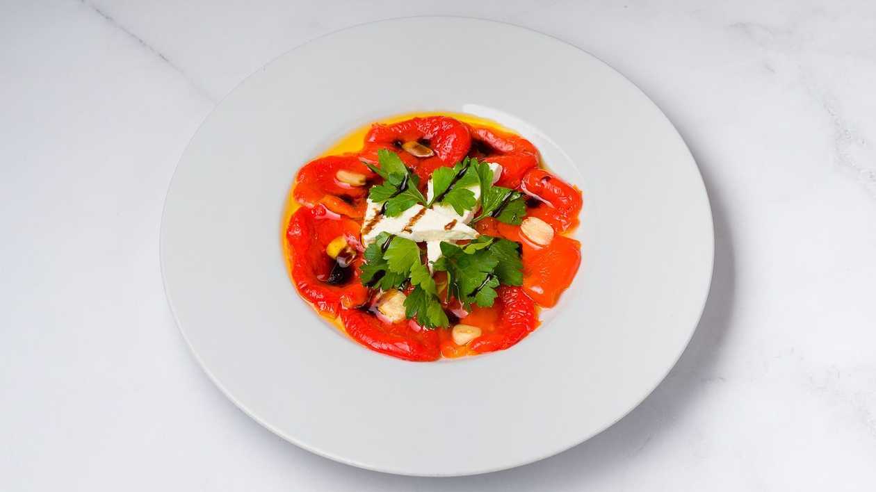 Roasted Bell Peppers with Garlic and Feta Cheese