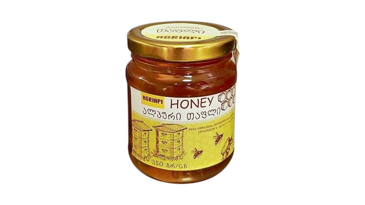 Alpine honey in a 350 gram jar