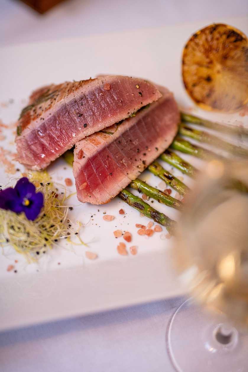 Fresh Tuna Steak with Spinach and Potato Pure