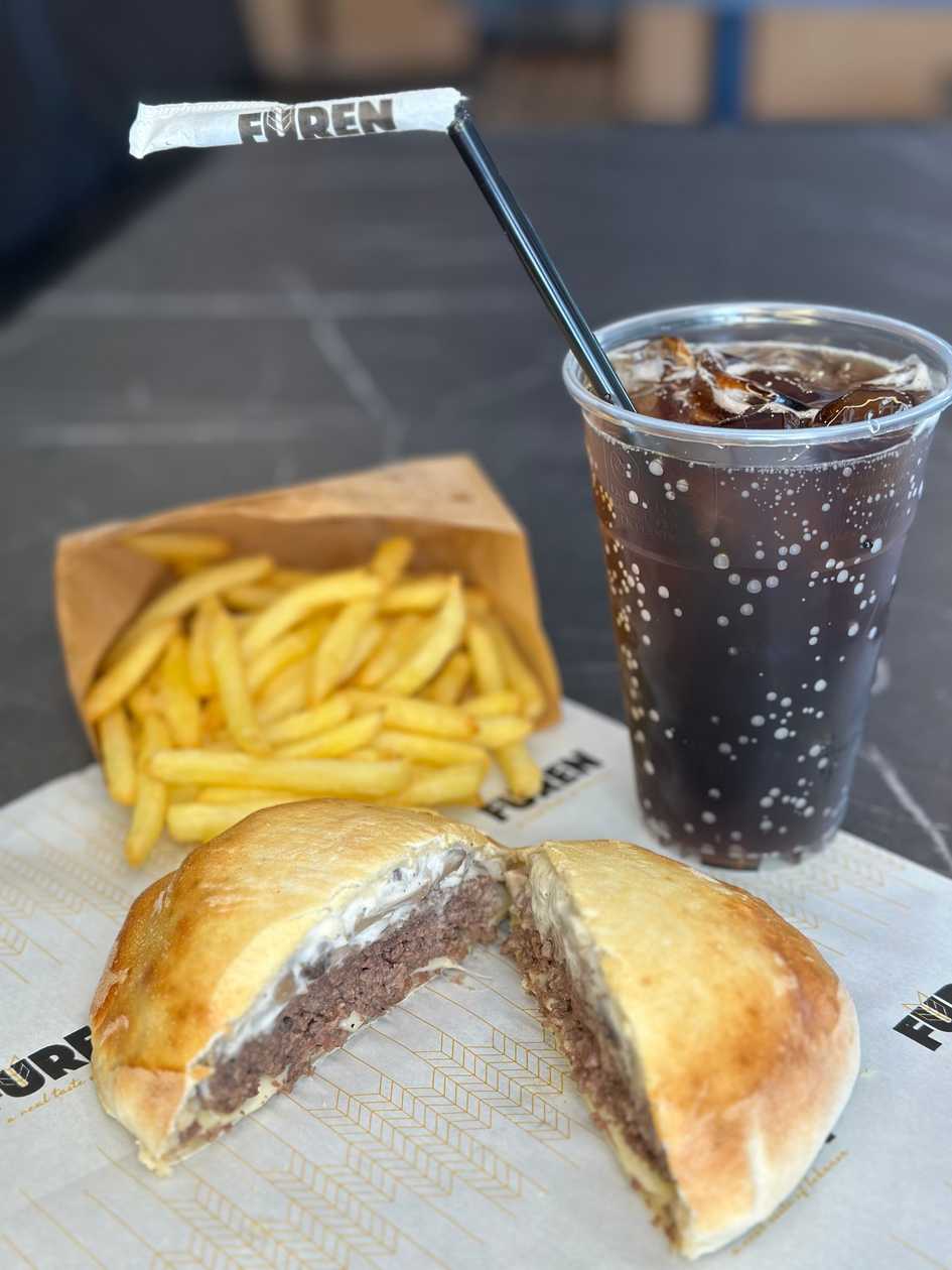 Mushroom Swiss Burger Meal
