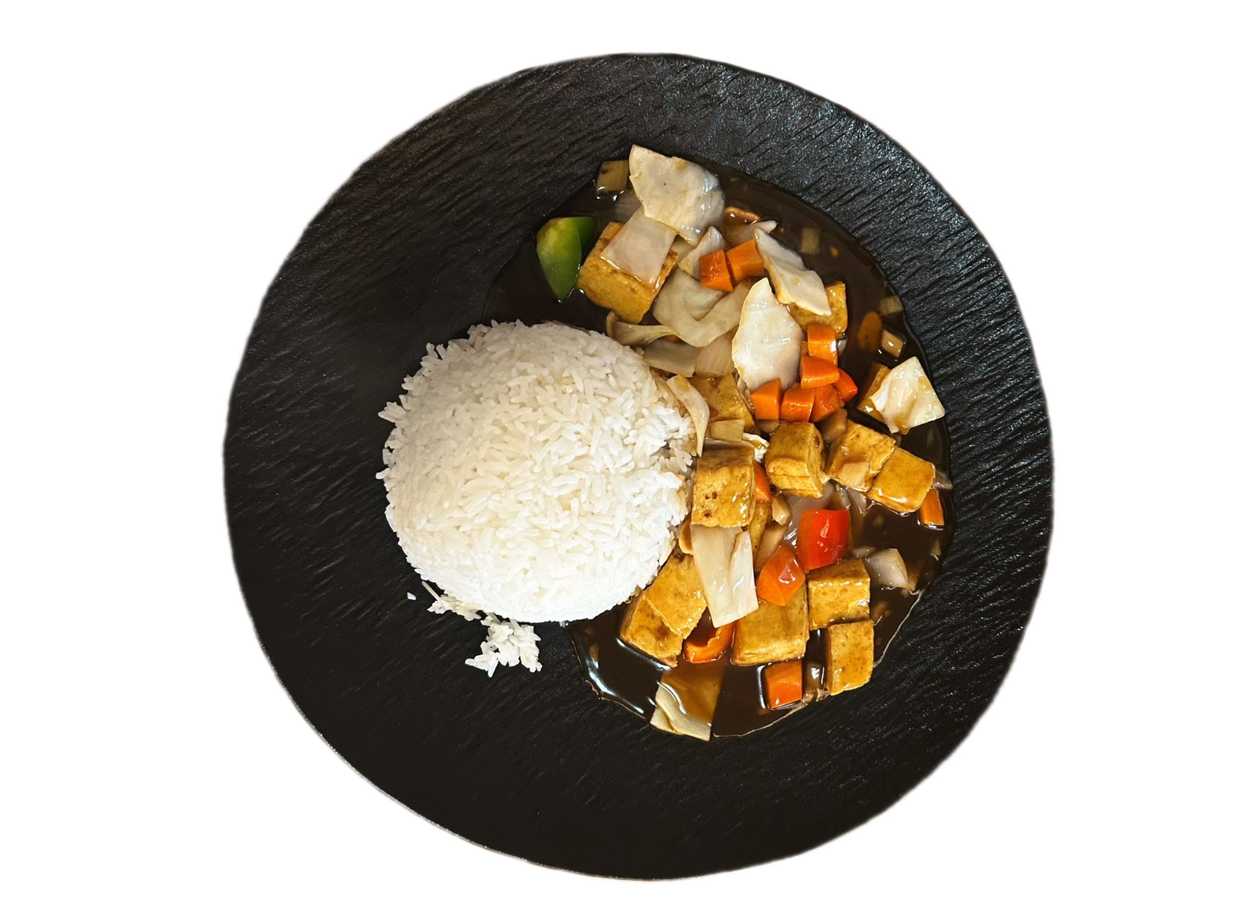 Tofu 'Kung-pao' with Rice (5,6)