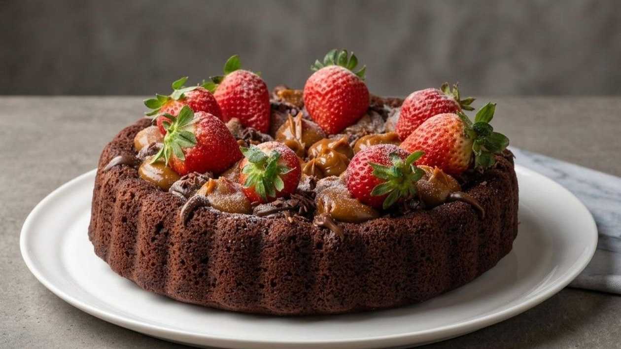 Fatia Charlotte de massa de chocolate com doce de leite e brigadeiro tradicional