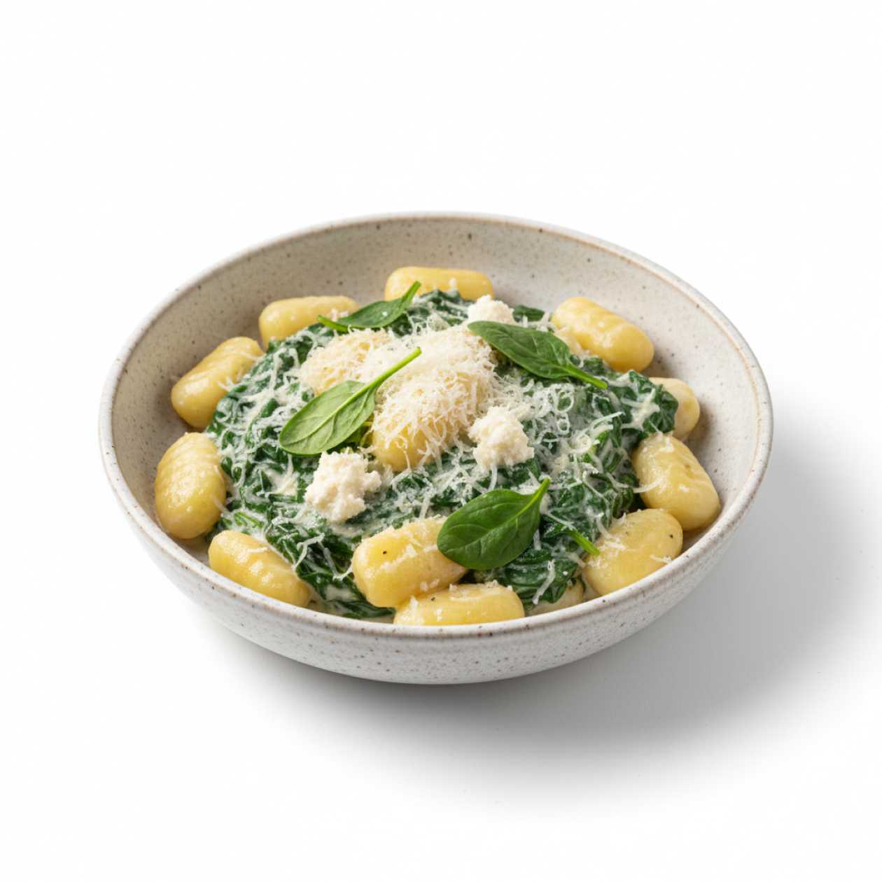 Gnocchi s listovým špenátem, parmazánem a smetanou (1,3,7)