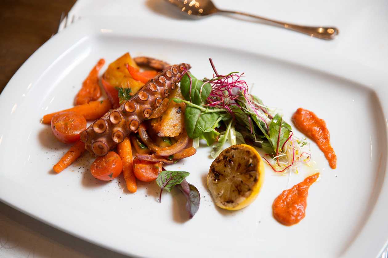 Baked Octopus with Potatoes and Vegetables
