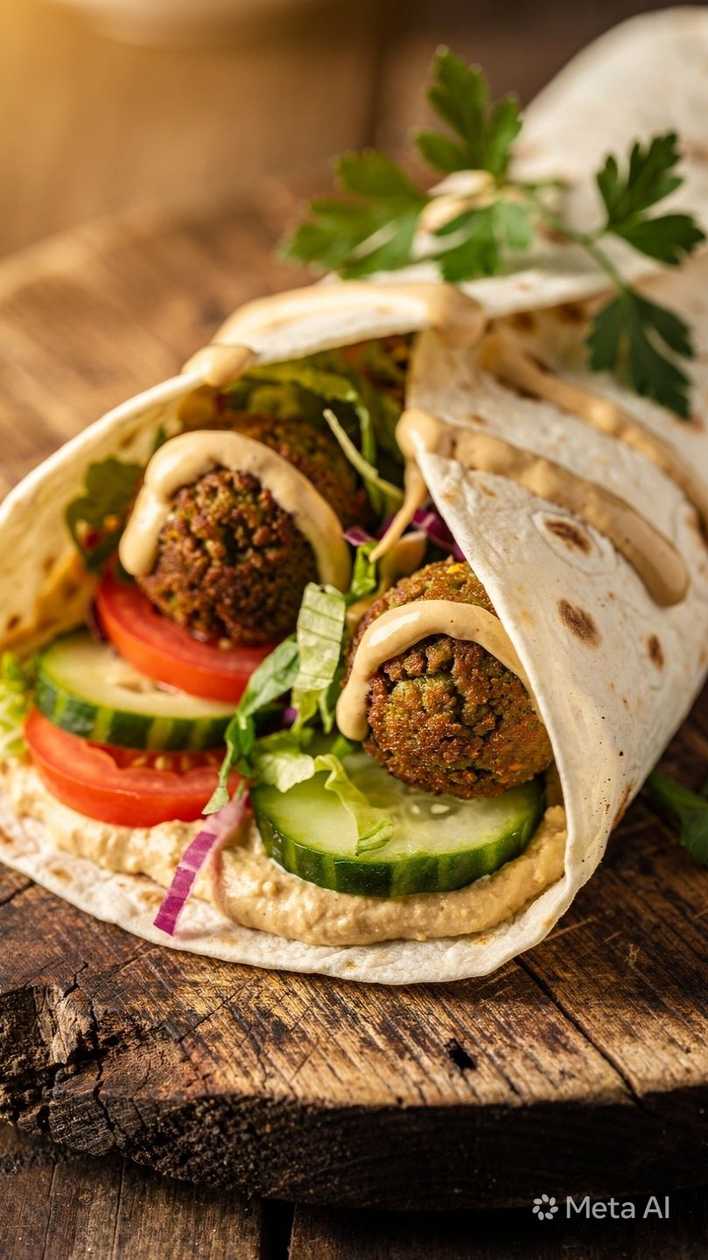 klasik Durum falafel s humus a tahini