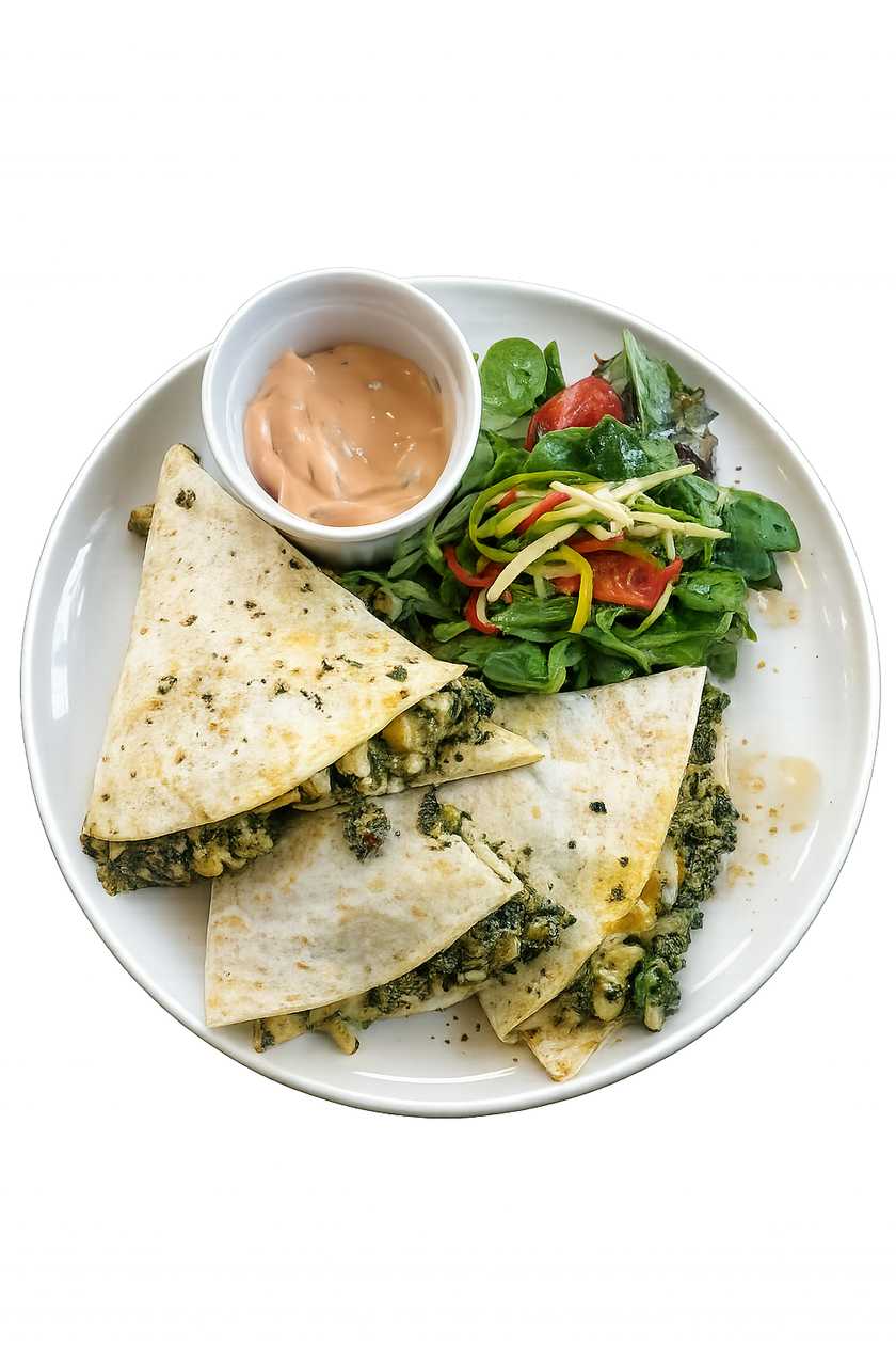 Quesadilla cu pui și spanac