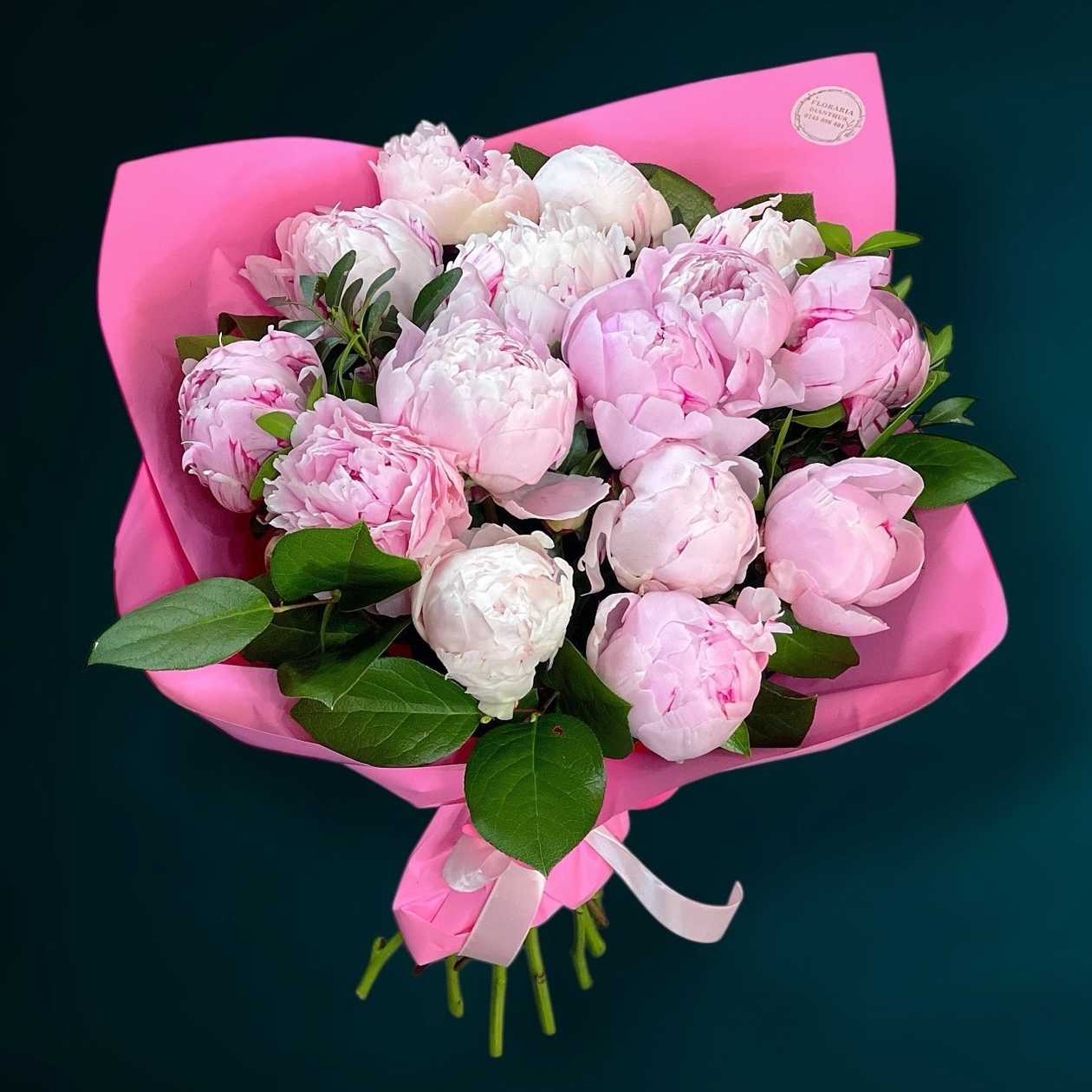 Bouquet of 15 Pink Peonies