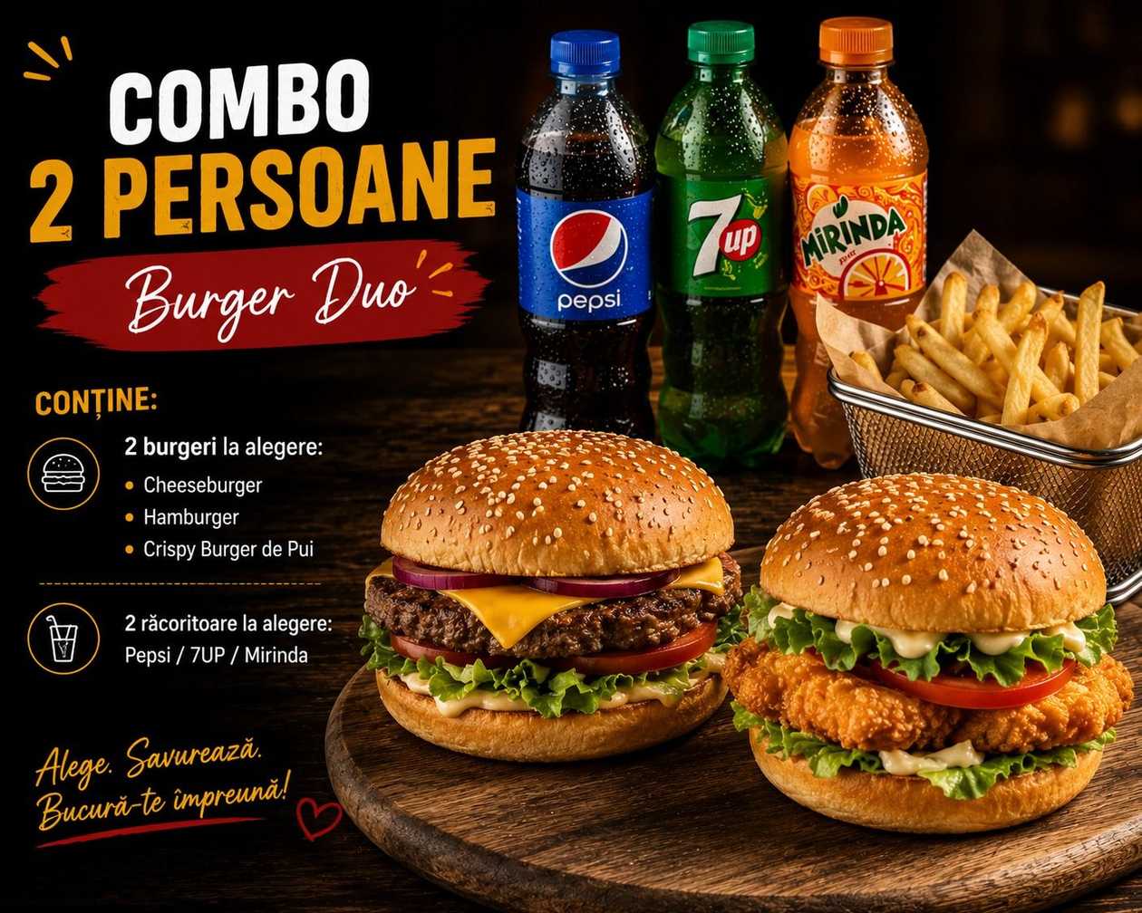 Combo 2 Persoane Burger Duo