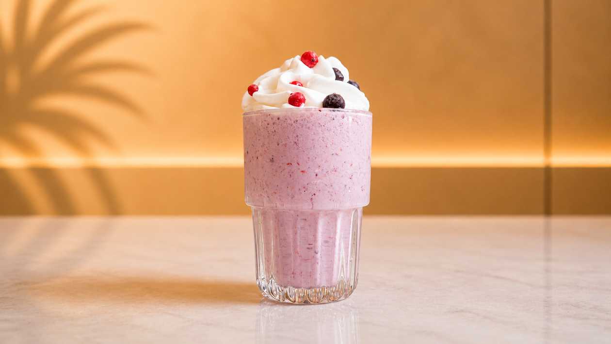 Yogurt Ice Cream Blended Strawberry Smoothie