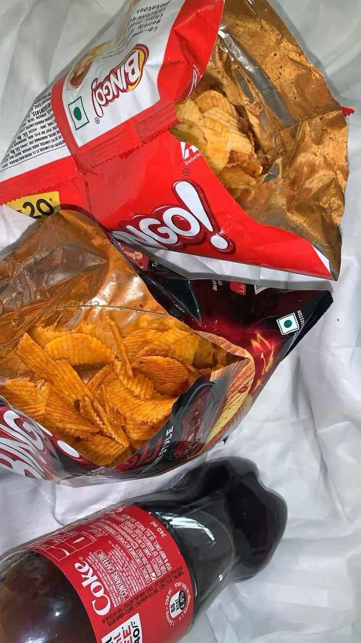 Coke with potatoes dried chips