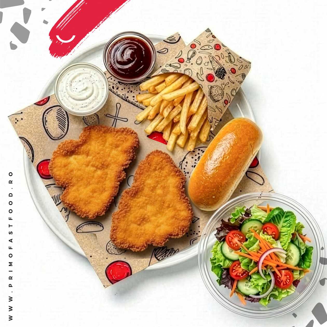 Chicken schnitzel meal