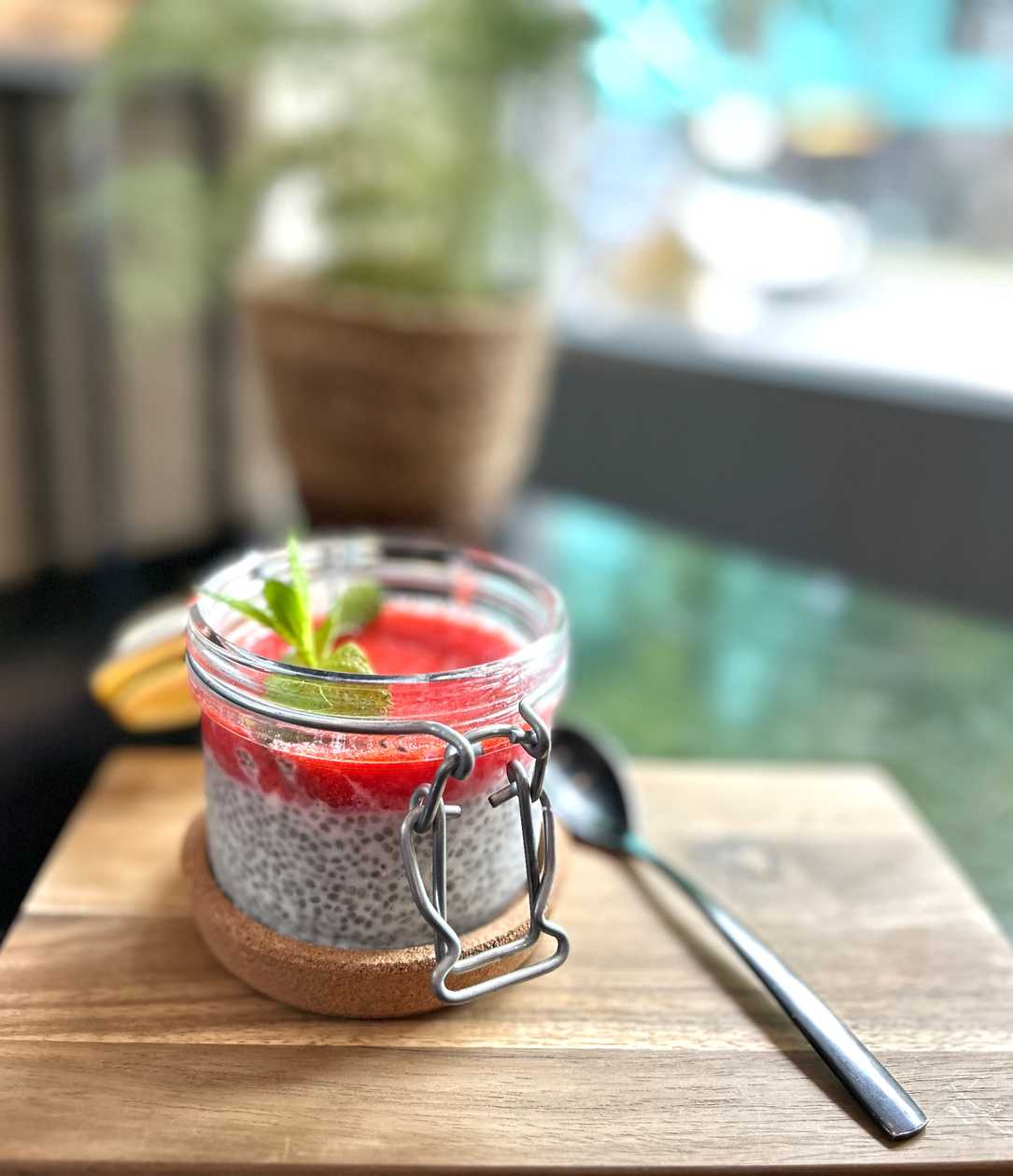 Chia with Strawberry Puree