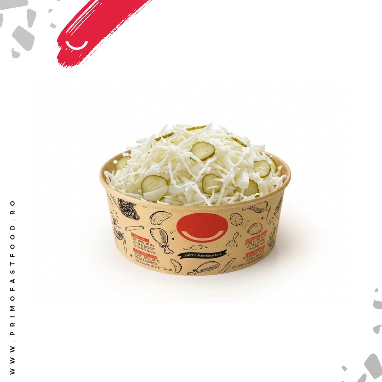 Cabbage salad with pickled cucumbers