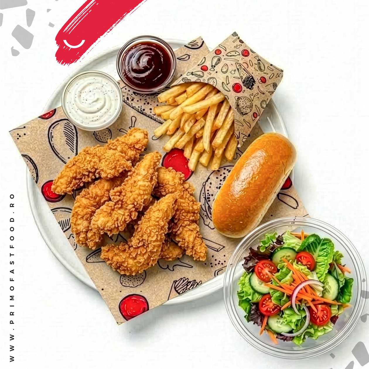 Crispy chicken breast meal