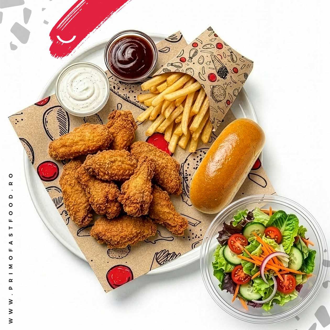 Crispy wings meal