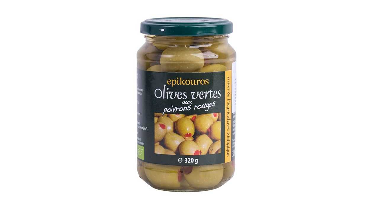 Zielone oliwki z papryką ekologiczne 320 g