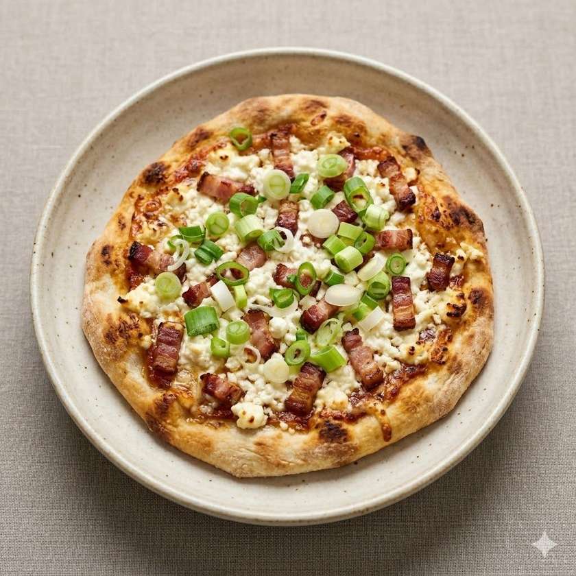 Menu 5: Pizza Rusticana (Tomato Sauce, Mozzarella, Ham, Corn)