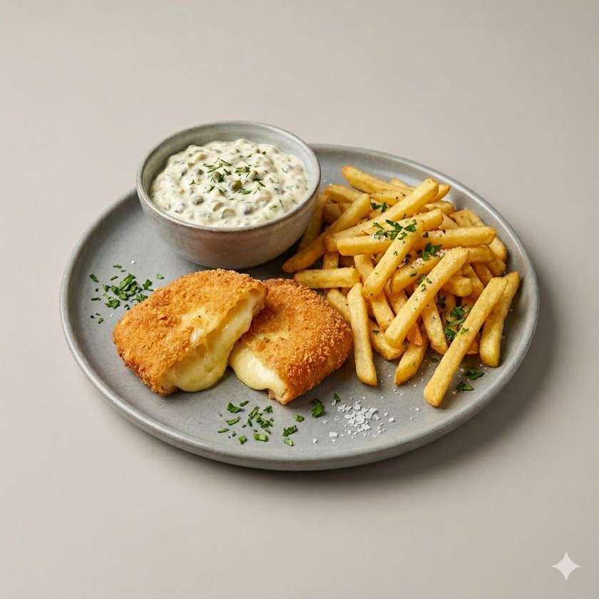 Fried Cheese, French Fries, Tartar Sauce 150g