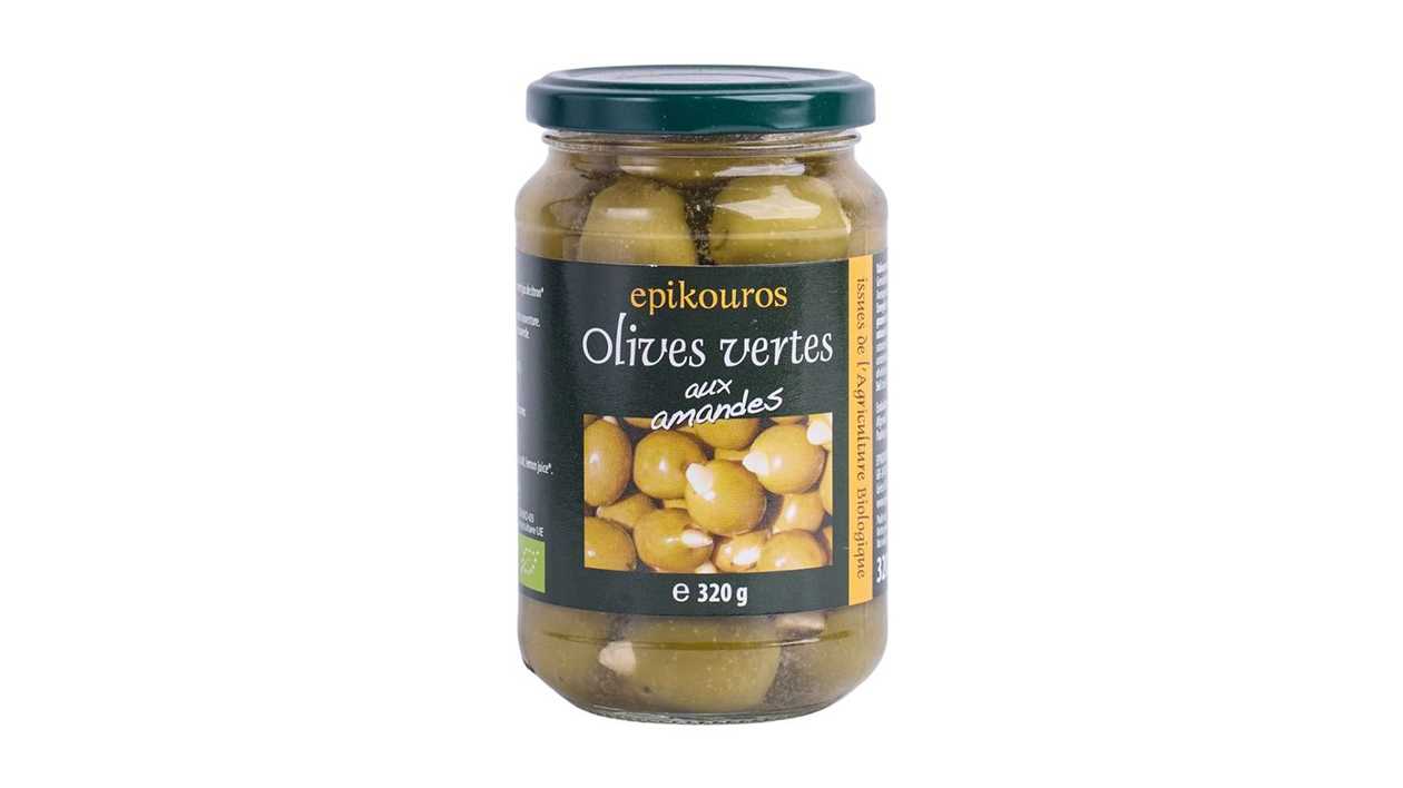 Zielone oliwki z migdałami ekologiczne 320 g