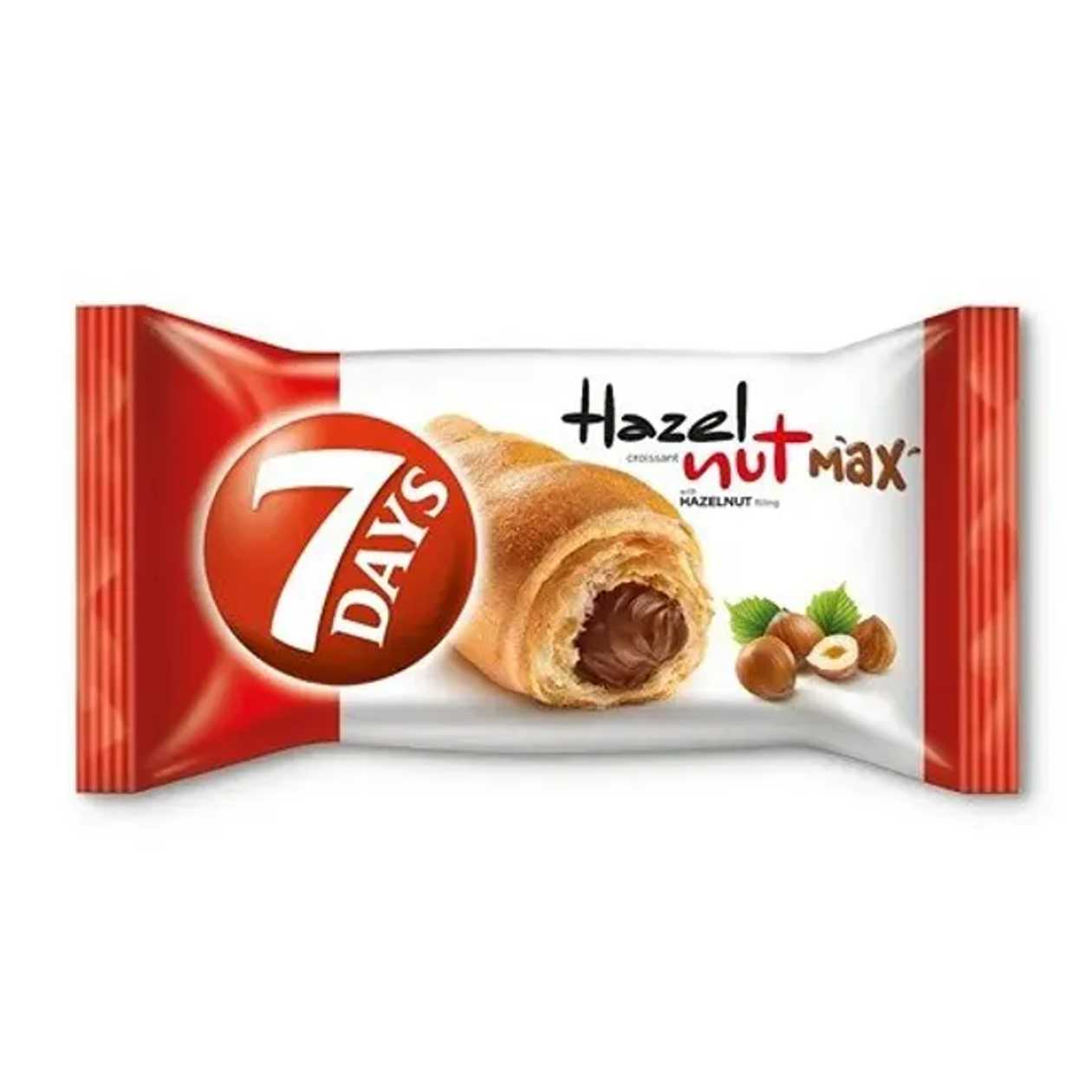 7days Max croissant cu crema de alune de padure 80 g