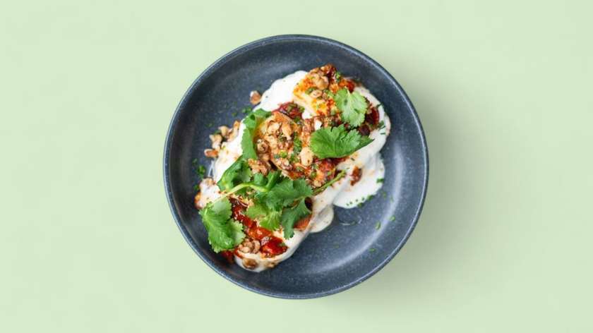 Labneh skrebutis su halloumi
