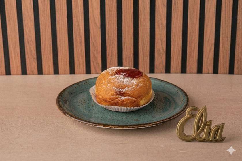 Strawberry jam doughnut