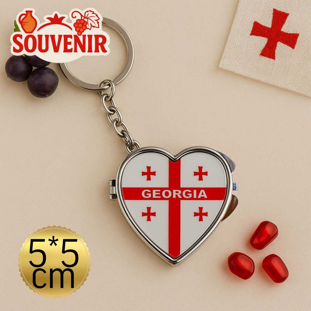 Keychain souvenir Mirror Heart Georgia