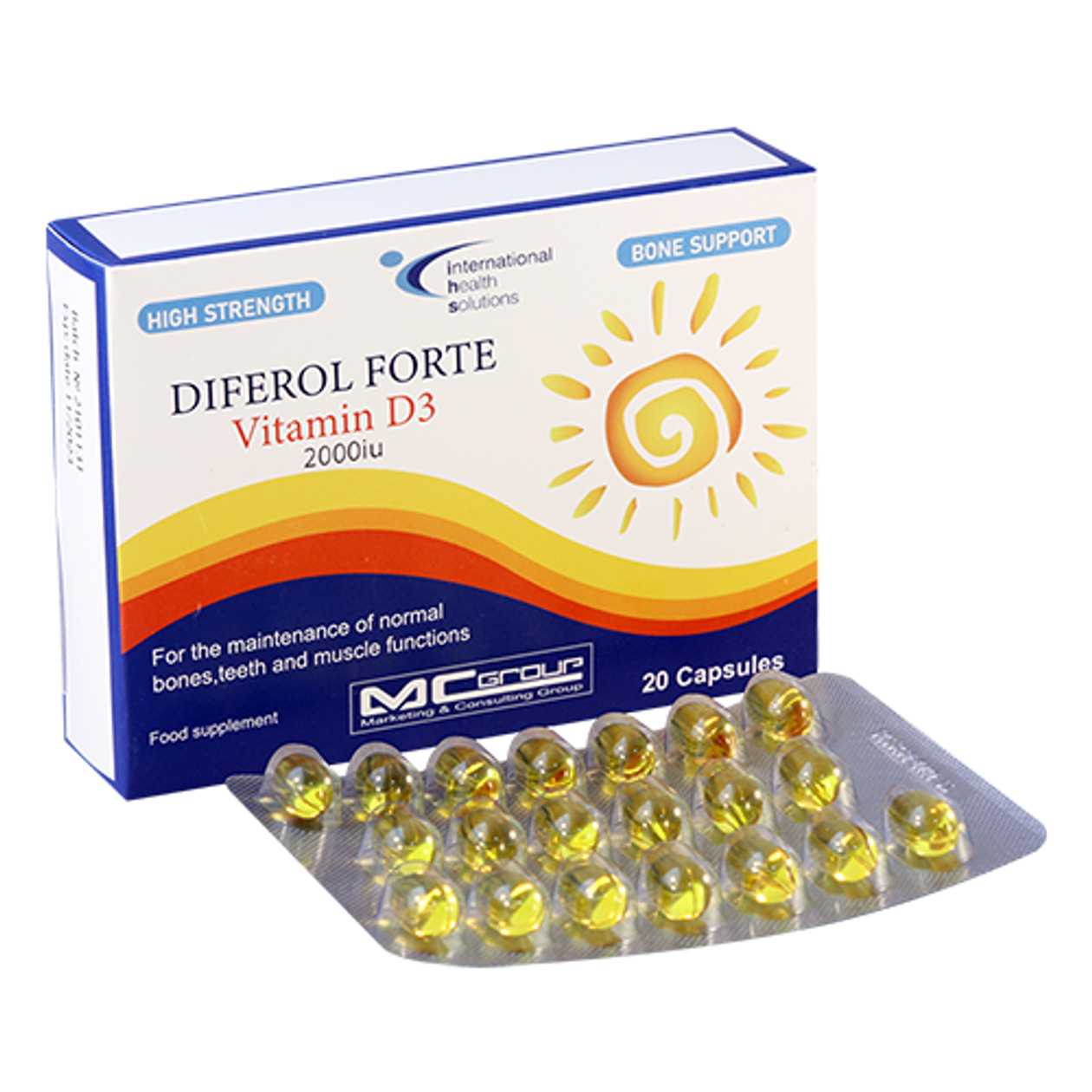 Differol Forte D3 Capsule 2000 IU #20