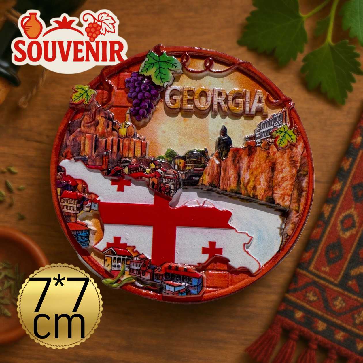 Magnet souvenir Georgia (red)