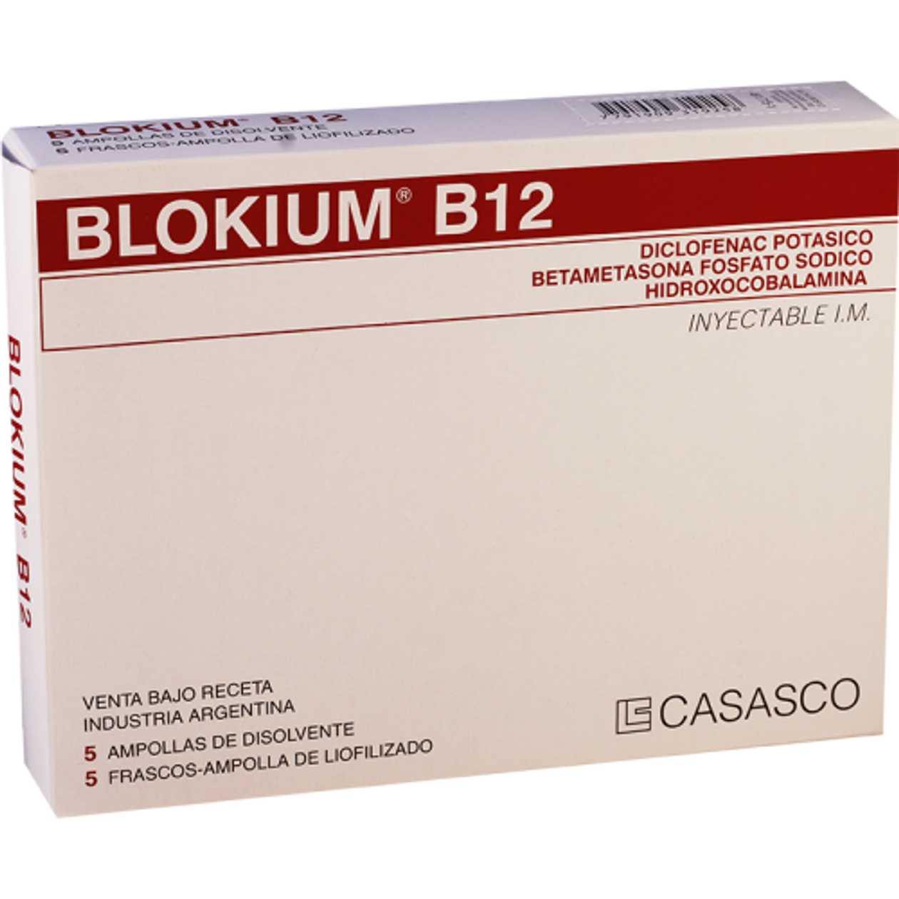Blockium B-12 Injection Solution (75mg + 2mg + 10mg) / 3ml Ampoule #5
