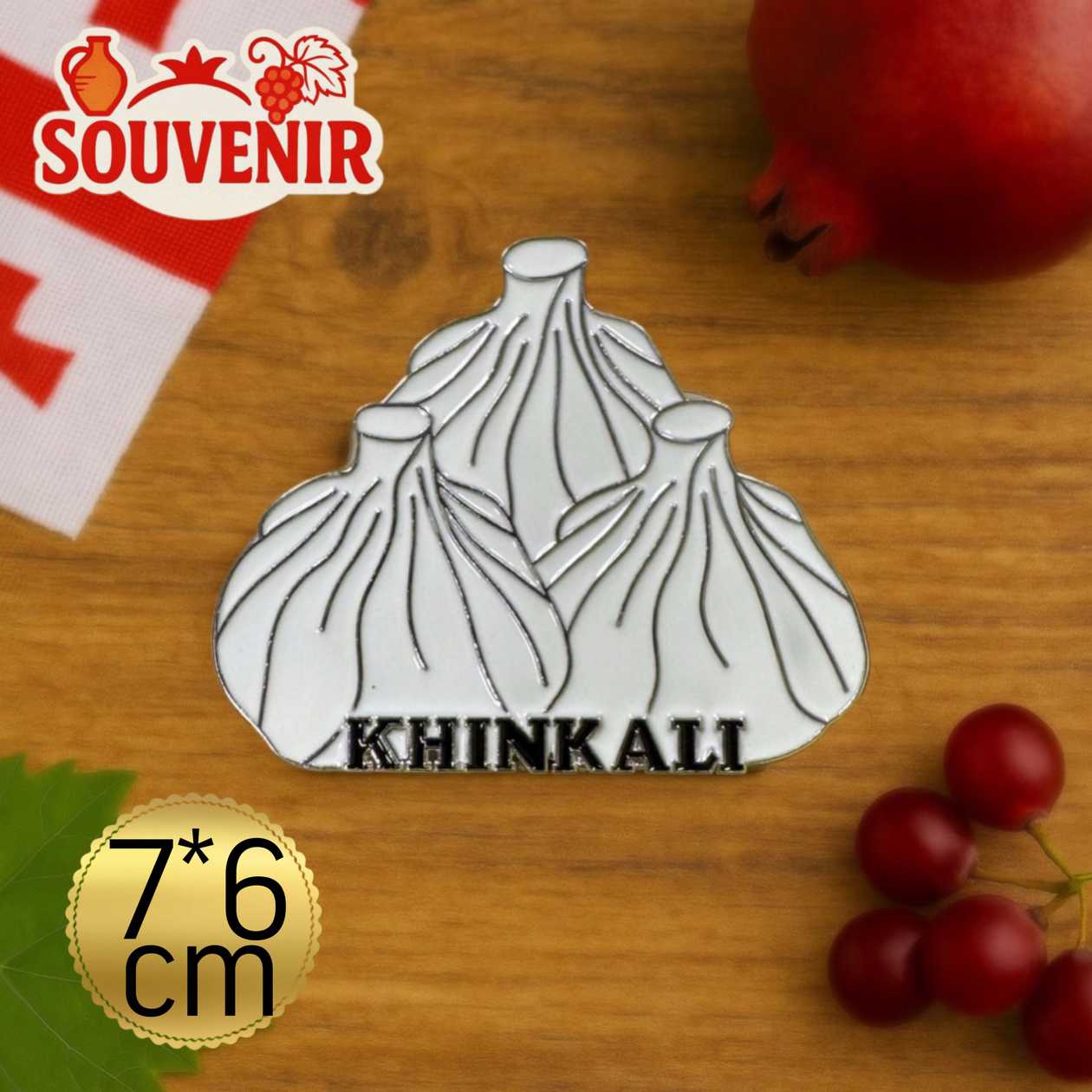 Magnet souvenir Georgia (Khinkali) white