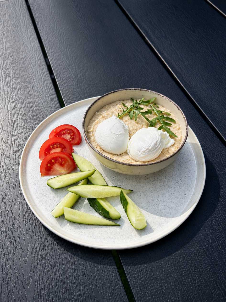 OATMEAL WITH CHEESE AND EGG