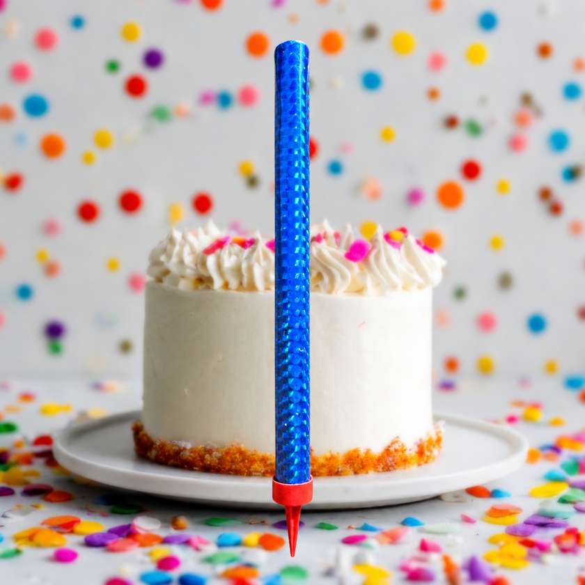 Cake sparkler (blue) 1 pcs