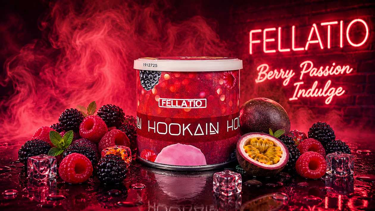 Hookain 200qr Fellatio (Qırmızı/Qara Moruq,Yemiş & Marakuya)