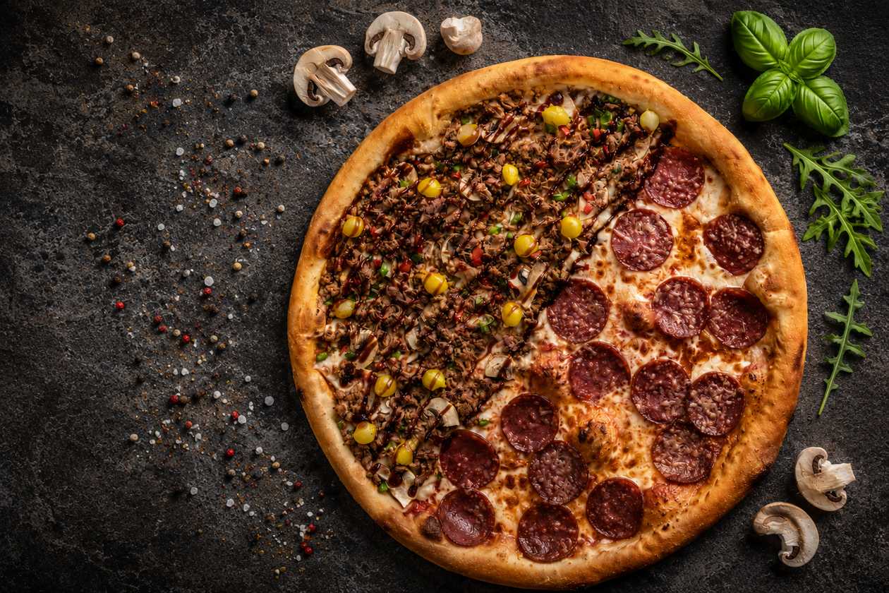 42cm Pizza with Two Sections