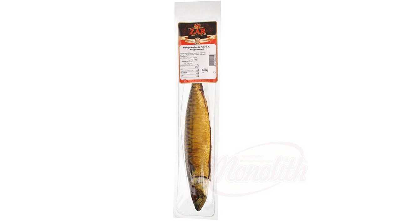 Mackerel gutted (Scomber scombrus) "Zar" hot-smoked 313g (Box 8)