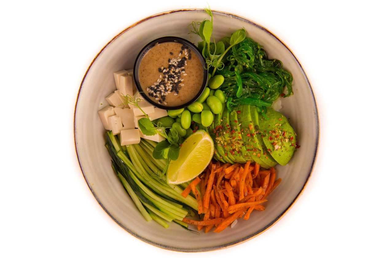 Bowl with tofu and special sauce