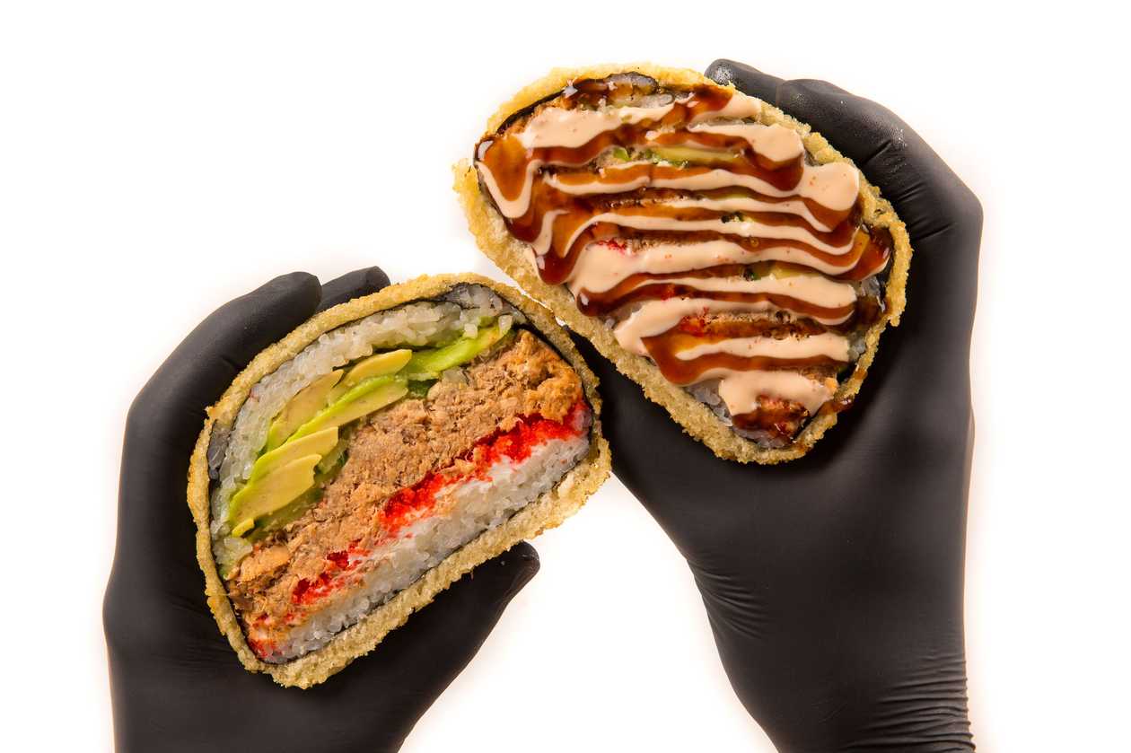 Sushi Burgers with Grilled Salmon