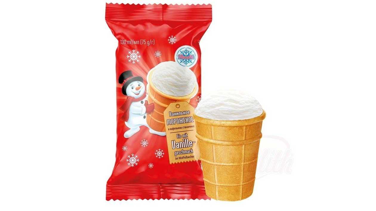 Ice Cream Vanilla Monolith In Waffle Cup 130ml