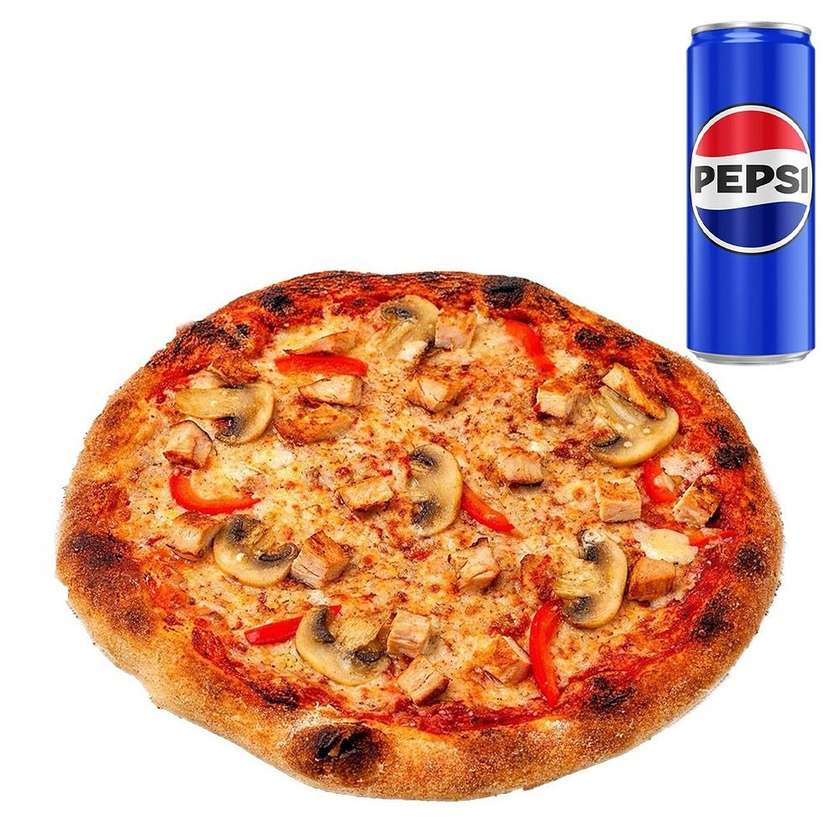 Pizza Pollo + ketchup+ suc doza 250ml