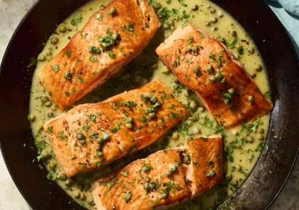 Seared Salmon and Lemon Butter