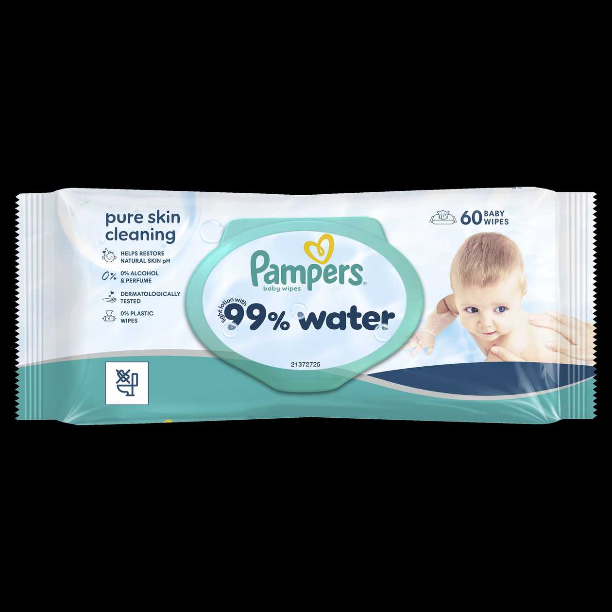Pampers 99 % Vody Dětské Čisticí Ubrousky 1 Balení 60 Ubrousků = 60 Dětských Čisticích Ubrousků