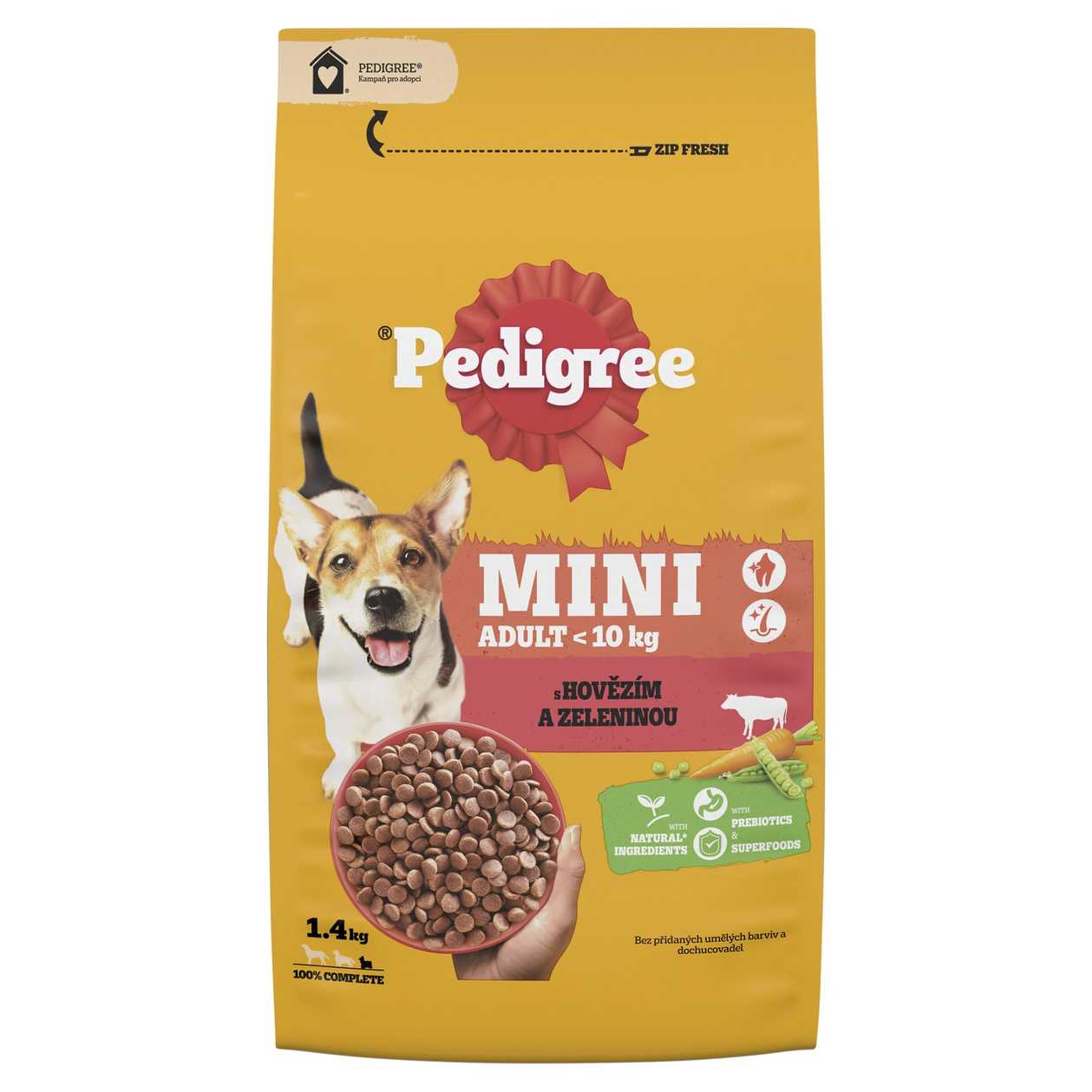 Pedigree Mini Adult s hovězím a zeleninou 1,4kg