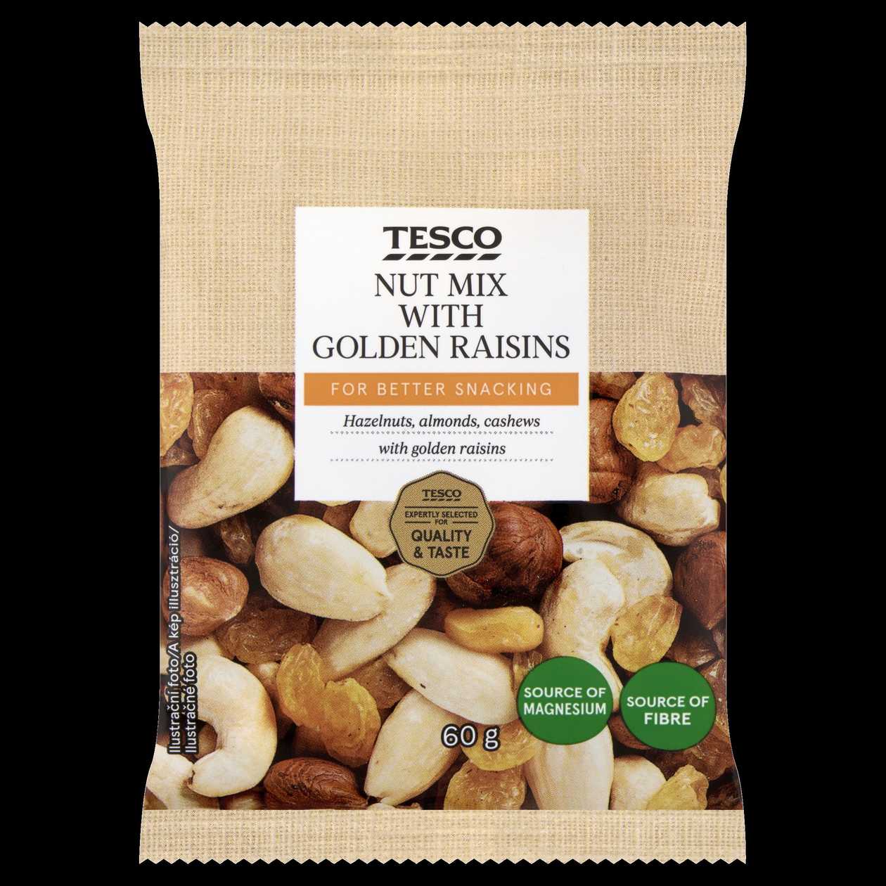 Tesco Směs skořápkových plodů a zlatých rozinek 60g