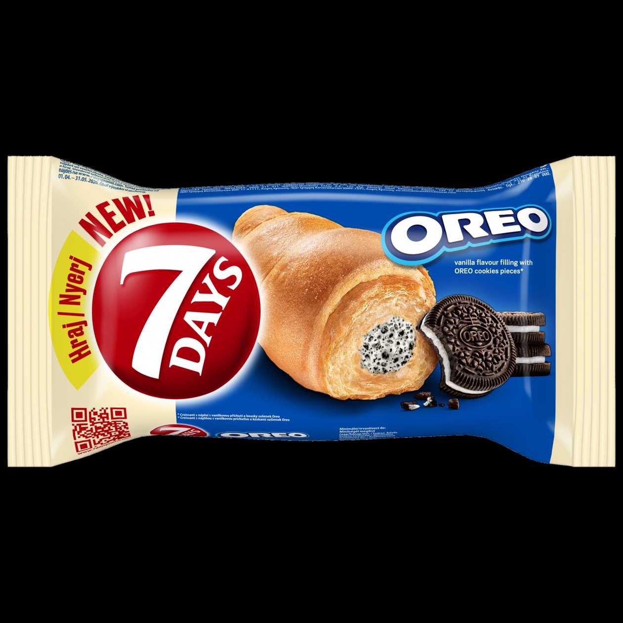 7DAYS OREO VANILKOVÝ KRÉM & KOUSKY SUŠENEK CROISSANT 60g