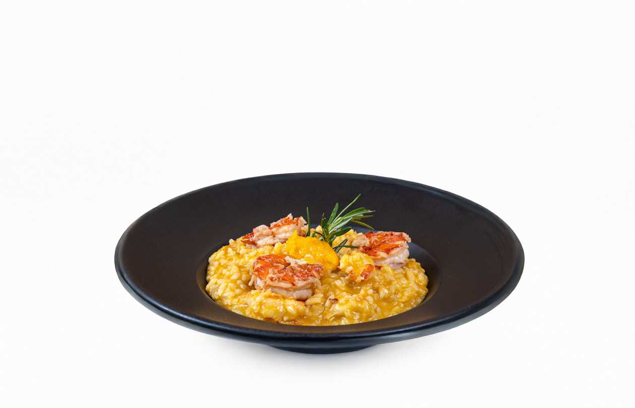 Risotto Crema di Zucca con Gamberoni Argentini