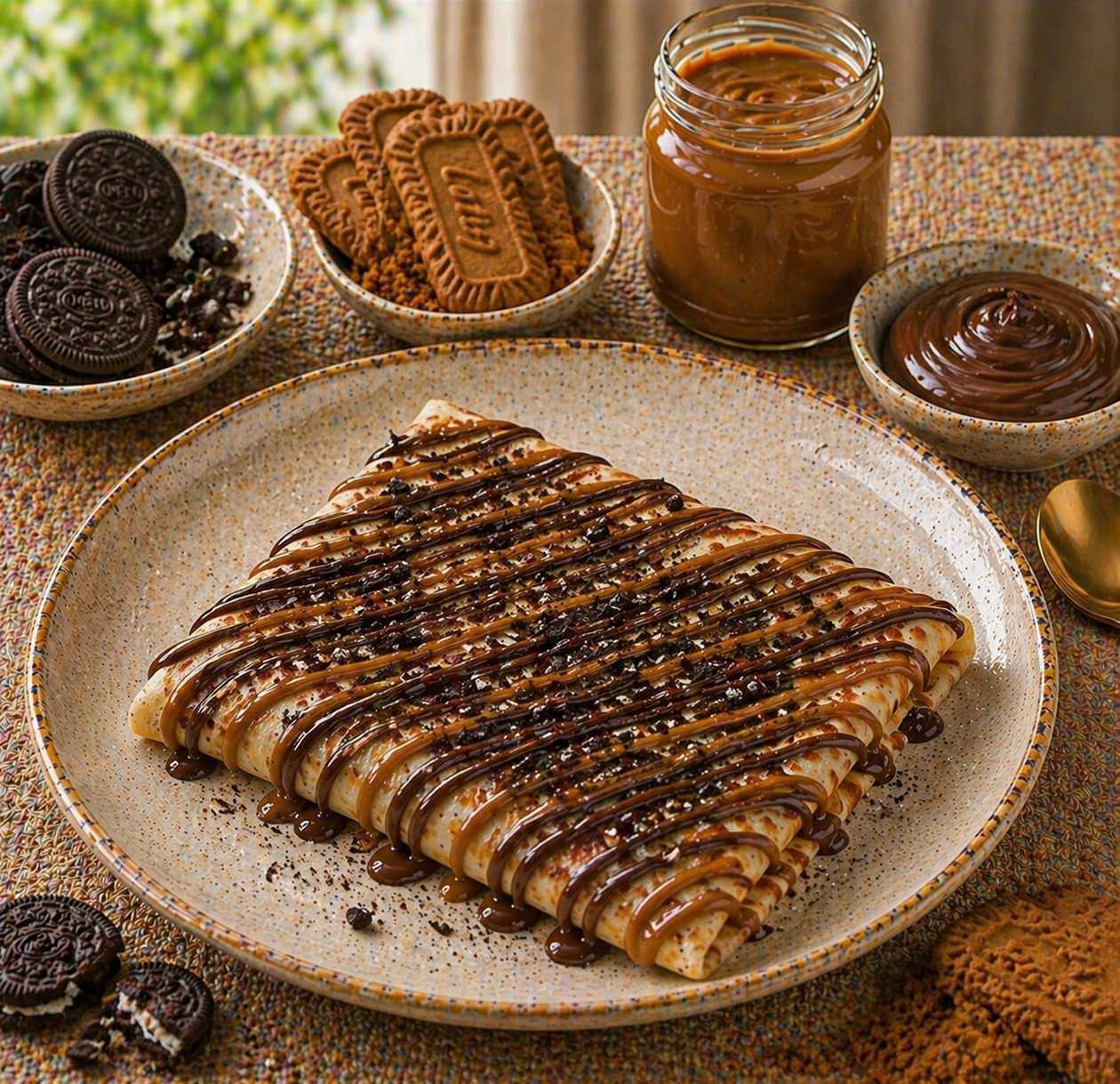Nutella, Lotus & Oreo Crepe