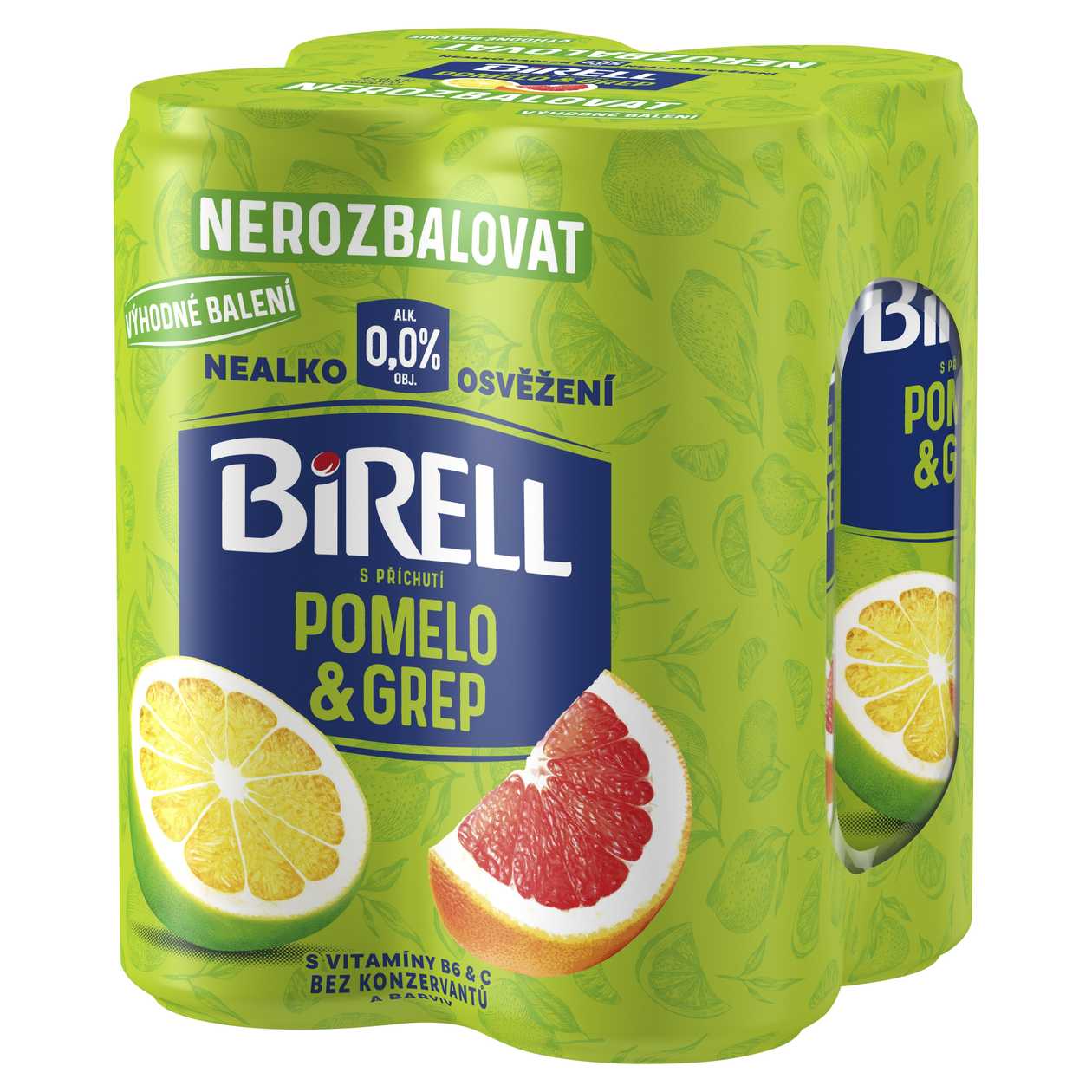 Birell S příchutí pomelo & grep 4 x 0,33l (1,32l)
