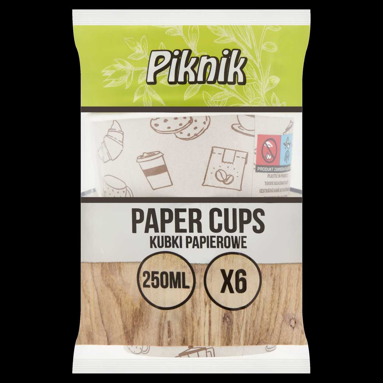 Piknik Papírové kelímky 250 ml 6 ks