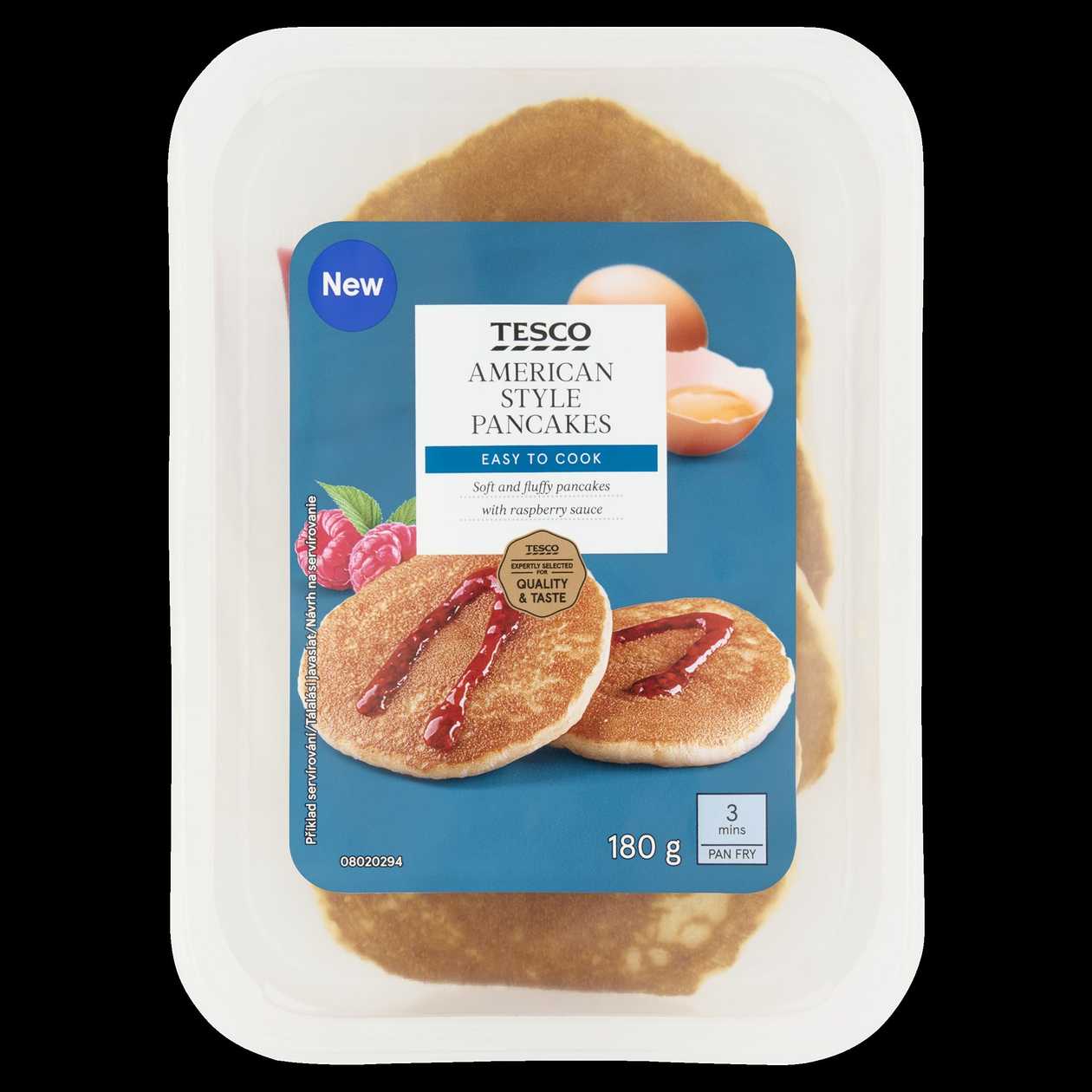 Tesco Pšeničné lívance s malinovou omáčkou 180g